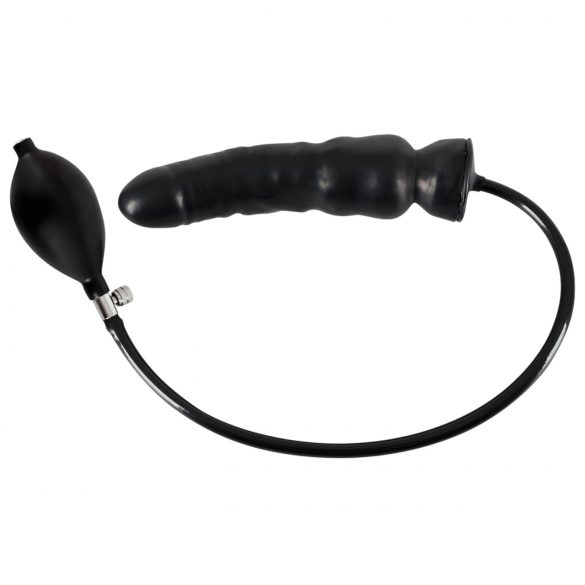 Aufpumpbarer Latex-Dildo (schwarz)