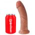 King Cock 20 cm Dildo - Dunkel Natur