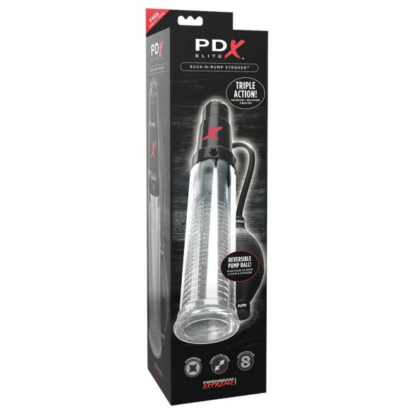 PDX Elite - 2in1 Penispumpe & Masturbator (transparent)