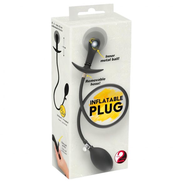 You2Toys - Aufpumpbarer Anal-Plug mit Kugeln (schwarz)