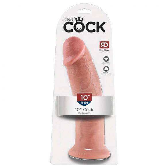 King Cock 10 - großer Saugnapf-Dildo (25cm) - natur