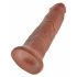 King Cock 10 - Großer Saugnapf-Dildo (25cm) - Dunkel Naturfarbe