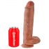 King Cock 11 - Haftfuß-Dildo mit Hoden (28cm) - dunkel natur