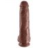 King Cock 11 - Saugnapf, Eier-Dildo (28cm) - Braun