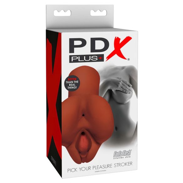 PDX Pick Your Pleasure Stroker - 2in1 realistischer Masturbator (Braun)