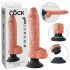 King Cock 25cm Vibrator mit Saugfuß - Natur