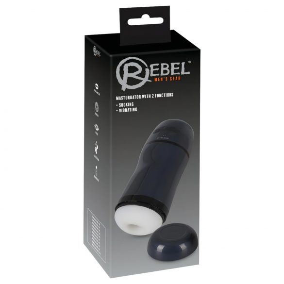 Rebel - 2in1 Saugen & Vibrieren Masturbator (schwarz)