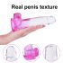 Sunfo - Realistischer Dildo mit Saugnapf - 22 cm (transparent-lila)