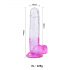 Sunfo - Realistischer Dildo mit Saugnapf - 22 cm (transparent-lila)