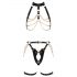 ZADO - 2-teiliges Leder-Harness-Set (schwarz-gold)