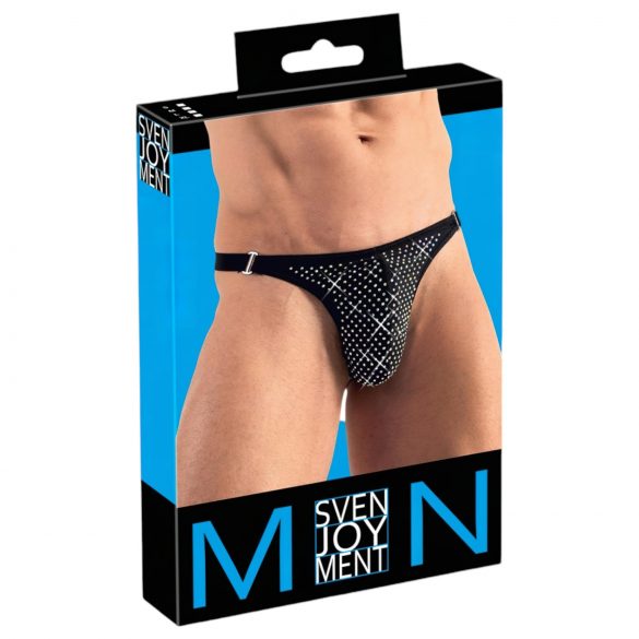 Svenjoyment - Glitzer Herren-Tanga (schwarz) - L