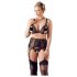 Cottelli Plus Size - Spitzenwäsche-Set (Schwarz) - XXXXL