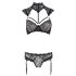 Cottelli - Spitzendessous-Set mit Kragen (Schwarz) - 80B/M