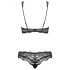 Obsessive Luvae - Blumiges Strass-BH-Set (Schwarz) - L/XL