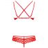 Obsessive 860-SET-3 - Rosiges Spitzen-BH-Set (Rot) - L/XL