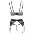 Abierta Fina - Spitzen-Dessous-Set (schwarz) - M