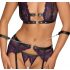 Cottelli Bondage - Dessous-Set mit Handfesseln (Schwarz-Lila)