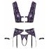 Cottelli Bondage - Dessous-Set mit Handfesseln (Schwarz-Lila) - M