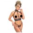 Abierta Fina - Kette-Harness Wäsche-Set (schwarz) - M