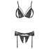 Cottelli - Offenes Spitzen-Dessous-Set (schwarz)