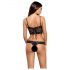 Obsessive Alluria - Blumen-Spitzenbody (schwarz)