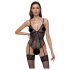 Cottelli - Spitzen-Body mit Strumpfhaltern, offen (Schwarz) - M