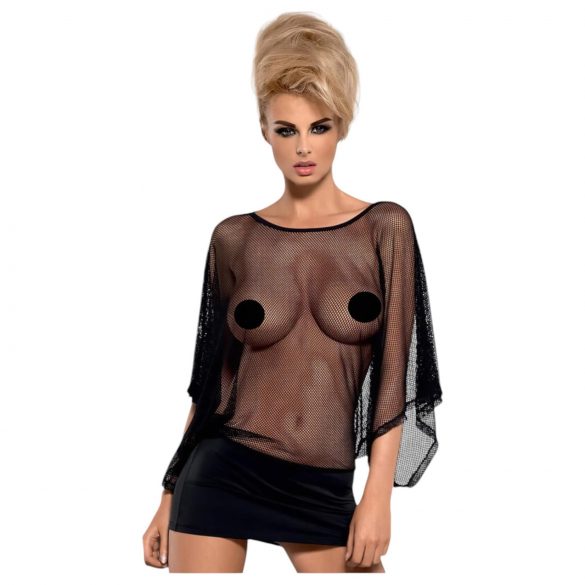 Obsessive Punker - Durchsichtige Minikleid mit String (Schwarz) - L/XL