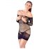 Mandy Mystery - Netz-Kleid mit Strass und Tanga - Schwarz (S-L)