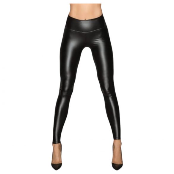 Noir - lange glänzende Leggings (schwarz)