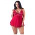 Cottelli Plus Size - Spitzen Babydoll in Rot