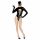 Black Velvet - Langarm Batwoman Body (schwarz) - XL