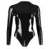 Latex Langarm Damen-Body (Schwarz)