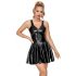 Latex Minikleid mit Rüschenrock (schwarz) - XL