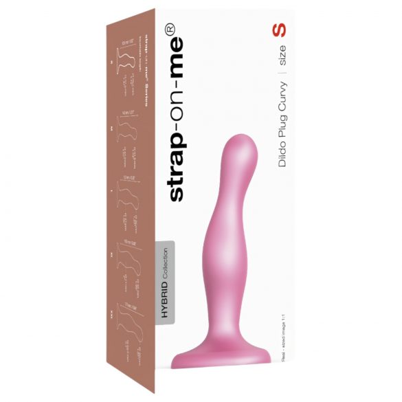 Strap-on-me Curvy S - Wellen-Dildo mit Basis (Pink)