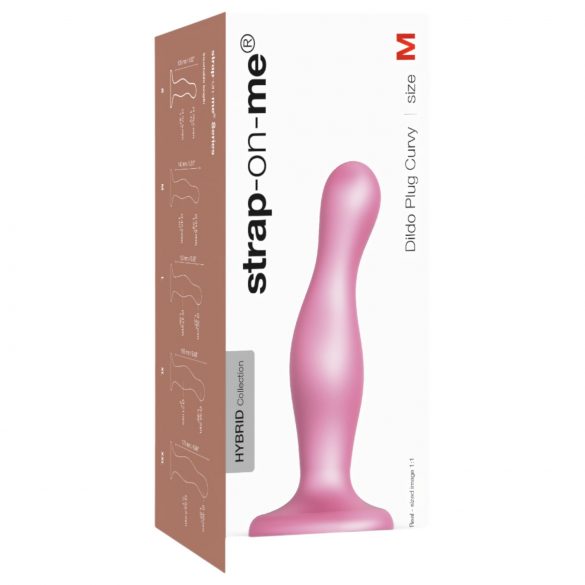 Strap-on Curvy M - welliger, mit Fuß Dildo (Pink)