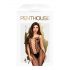 Penthouse Drop-Dead Tasty - Netz-Overall, offen, streifig, schwarz