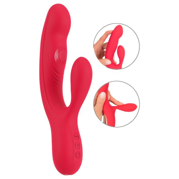 Smile Thumping Rabbit - 3-Motoren Vibrator, Akku (Rot)