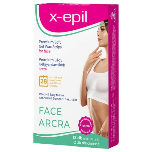 X-Epil Premium-Gelwachs-Streifen (12 Stk) - Gesicht