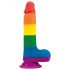 Lovetoy Prider - realistischer Dildo mit Hoden - 20cm (Regenbogen)