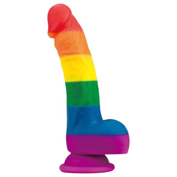 Lovetoy Prider - Realistischer Flüssigsilikon-Dildo - 19cm (Regenbogen)