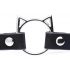 Master Series Kinky Kitty - Halsband mit Katzenkopf-Ring (schwarz)