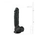 Easytoys - Haftfuß-Dildo mit Hoden (22,5cm) - Schwarz