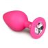 Easytoys Diamond - Mittlerer Analplug mit weißem Stein - Pink